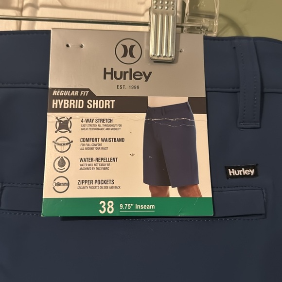 Hurley Men's Hybrid Walkshort Short Blue Size 38 New - Picture 8 of 15